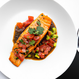 Entree: United States – California – Grilled Salmon with Tomato-Avocado Salsa recipe