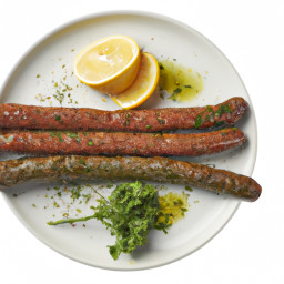 Entree: Greece – Λουκάνικο στη σχάρα ➤ Loukaniko sti schara (Grilled spicy Greek lamb sausage with lemon and oregano) recipe
