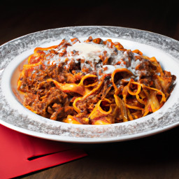 Entree: Italy – Emilia-Romagna – Bucatelli alla Bolognese (Bucatelli with Bolognese ragù) recipe