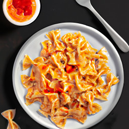 Entree: Italy – Farfalle alla Vodka (Bow-tie pasta in a creamy tomato and vodka sauce) recipe