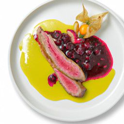Entree: United Kingdom – England – Pan-Roasted Duck Breast with English Gooseberry Sauce recipe