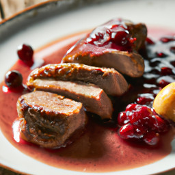 Entree: Germany – Gebratene Entenbrust mit Stachelbeerensauce (Roasted Duck Breast with Gooseberry Sauce) recipe
