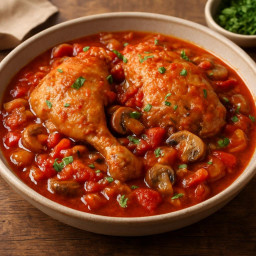 Entree: Italy – Pollo alla Cacciatora (Chicken Cacciatore) (Hunter-Style Chicken (Chicken Cacciatore)) recipe