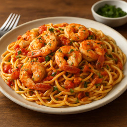 Entree: United States – Shrimp Paisano with Linguine recipe