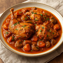 Entree: Italy – Coniglio alla Cacciatora (Hunter-style rabbit) recipe