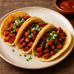 Entree: Mexico – Central Mexico (Mexico City) – Tacos al Pastor (Shepherd-style spit-grilled pork tacos) recipe