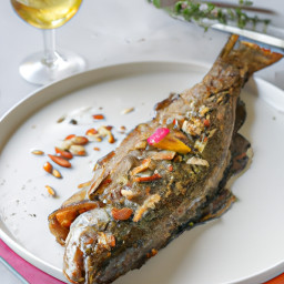 Entrée: United States – Baked Rainbow Trout with Almond Crust recipe