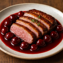 Entree: France – Magret de Canard aux Cerises (Duck Breast with Cherries) recipe