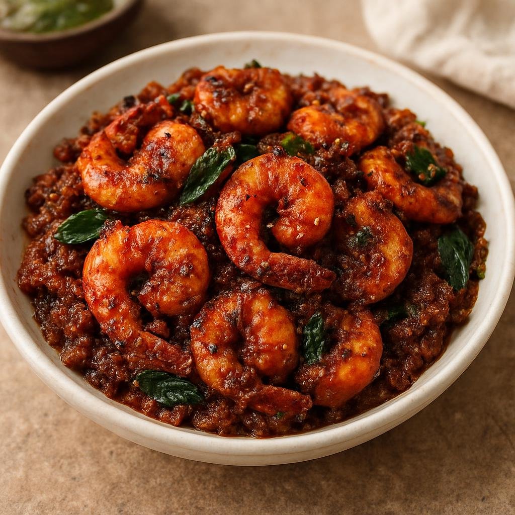 Entree: India – Coastal Andhra – రొయ్యల వేపుడు ➤ Royyala Vepudu (Spicy Andhra-style Prawn Fry) recipe
