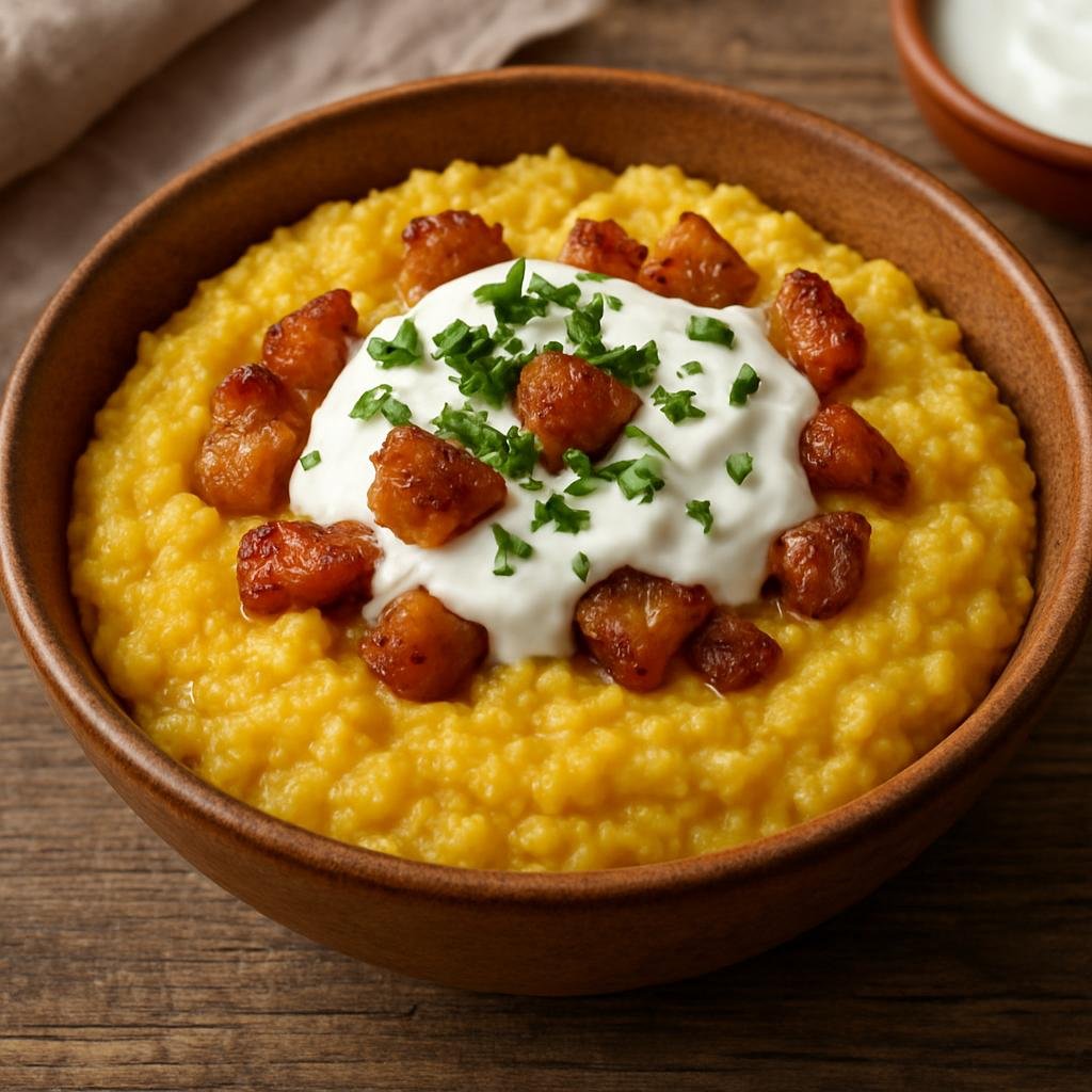 Entree: Ukraine – Carpathian Ukraine – банош banosh (Carpathian Cornmeal Porridge) recipe