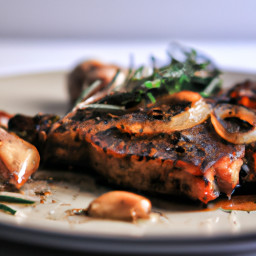 Entrée: United States – Skillet Pork Chops with Garlic and Rosemary recipe