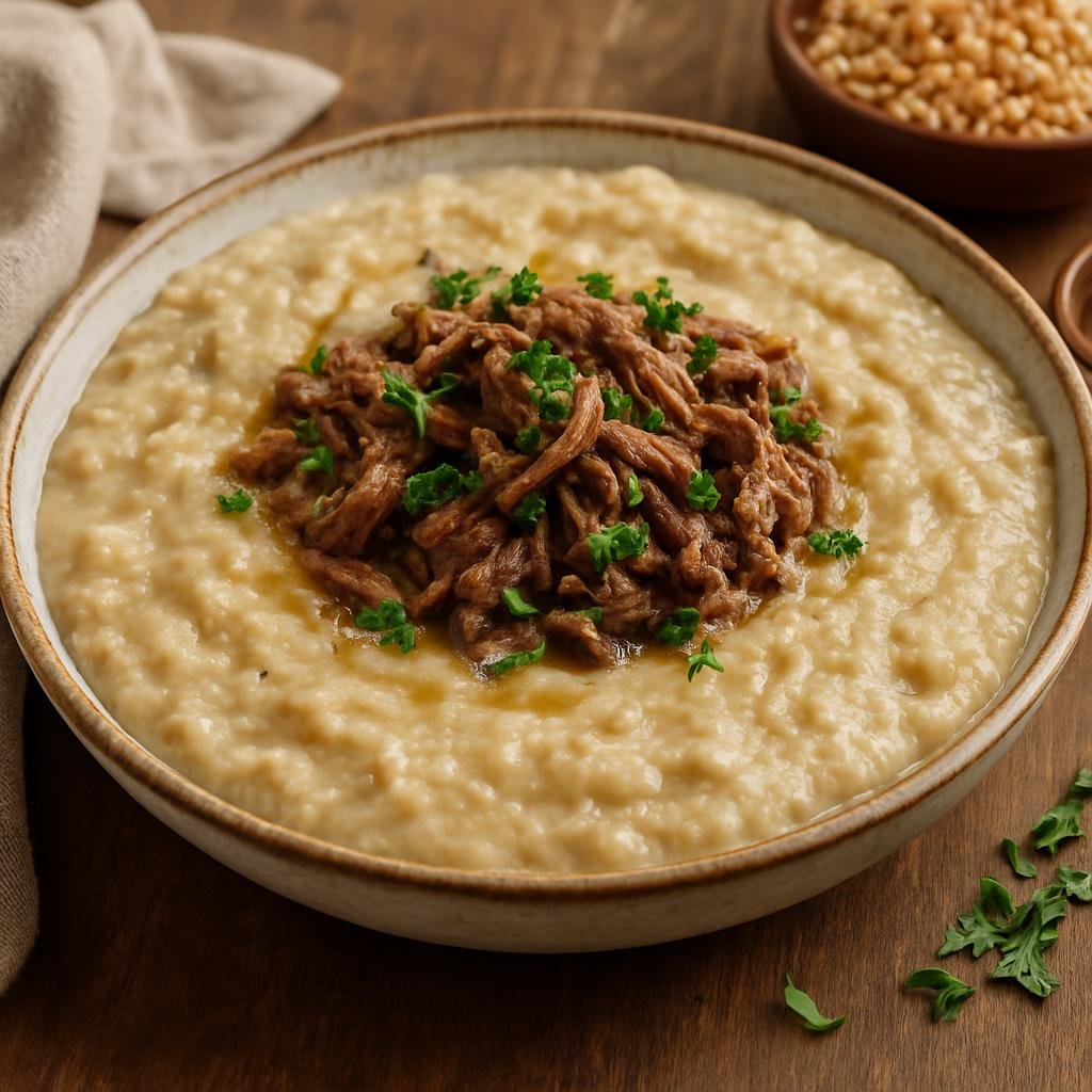Entree: United Arab Emirates – National Cuisine – الهريس ➤ Al-Harees (Wheat and meat porridge) recipe