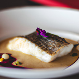 Entrée: France – Le Bar de Ligne au Vins Blancs (Poached Halibut in White Wine Sauce) recipe