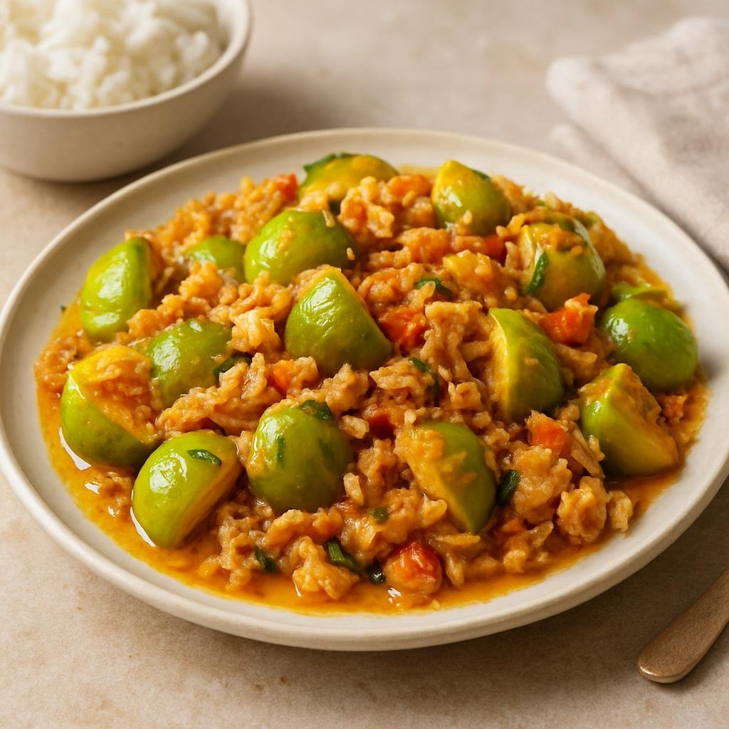 Entree: Saint Lucia – Green Fig and Saltfish recipe