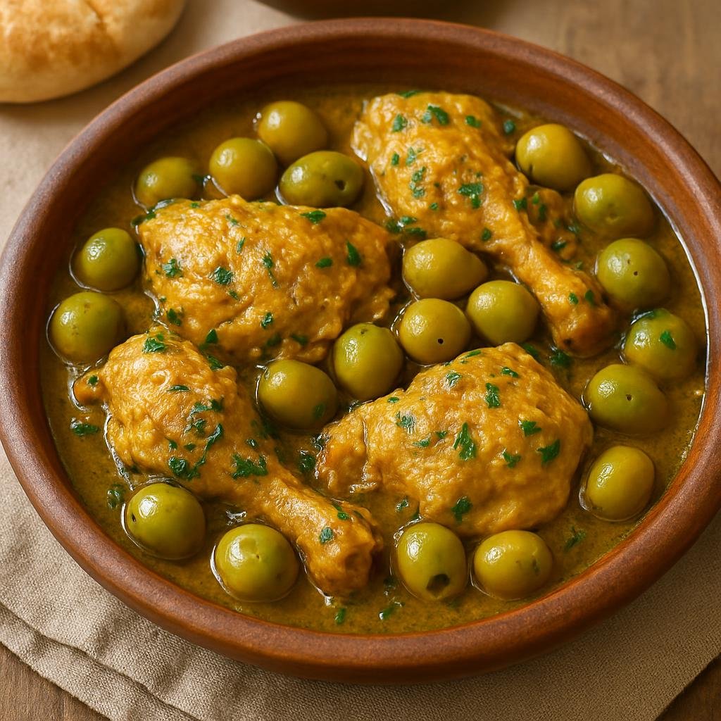 Entree: Algeria – Algiers & North Coast – طاجين الزيتون ➤ Tajine Zitoun (Chicken and olive tajine) recipe