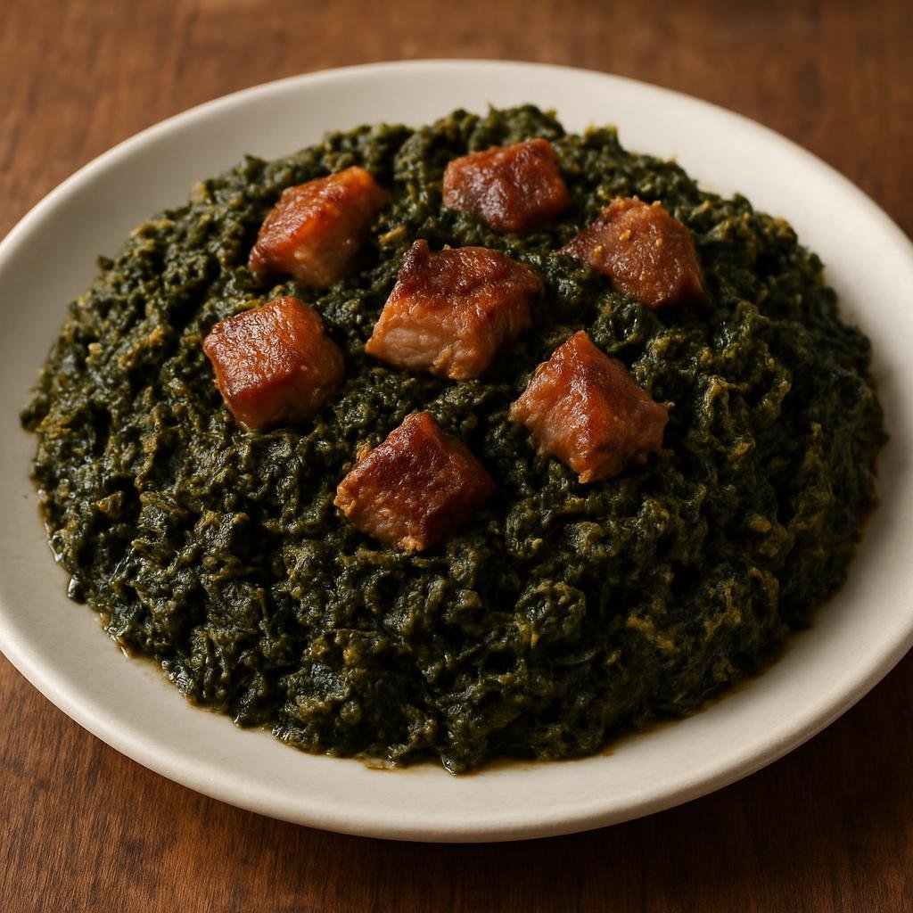 Entree: Madagascar – National Cuisine – Ravitoto (Pounded cassava leaves with pork) recipe
