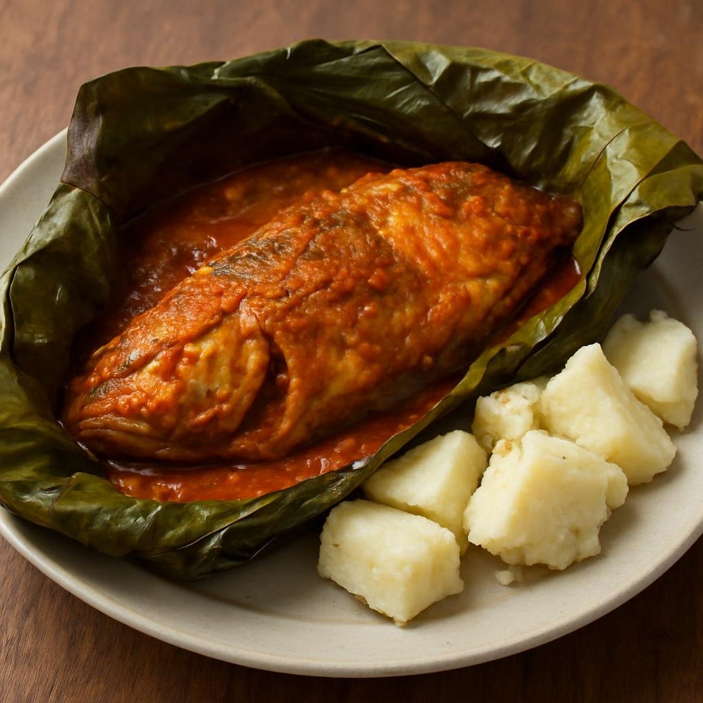Entree: Republic of the Congo – National Cuisine – Liboké de poisson (Banana-leaf steamed fish) recipe
