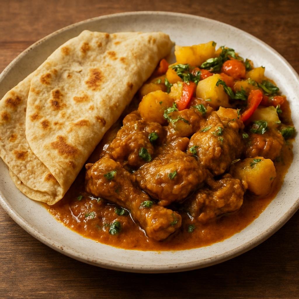 Entree: Suriname – National Cuisine – Roti met kip (Roti with Chicken) recipe