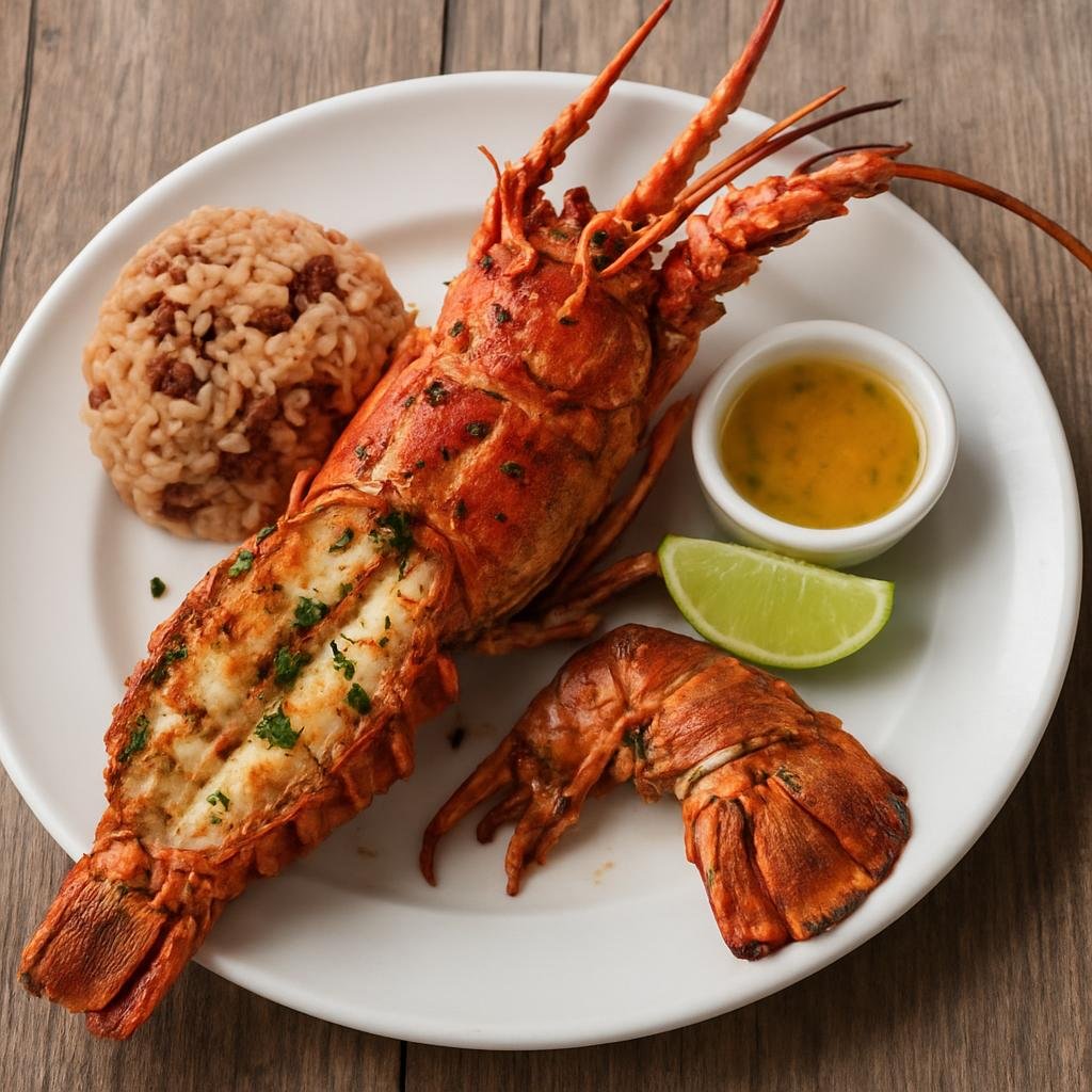 Entree: Saint Barthélemy – Langouste grillée (Grilled spiny lobster) recipe