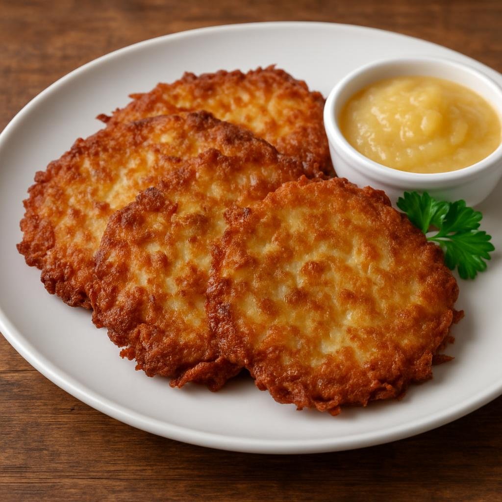 Entree: Luxembourg – National Cuisine – Gromperekichelcher (Potato pancakes) recipe