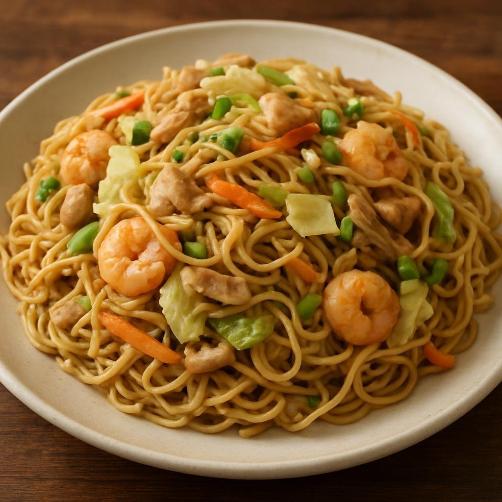 Entree: Micronesia – National Cuisine – Pancit (Stir-fried noodles) recipe
