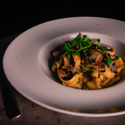Entrée: United States – Garlic Butter Mushroom Farfalle recipe