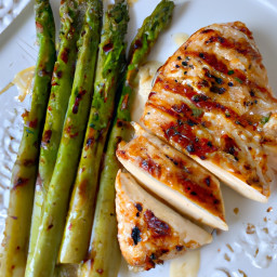 Entrée: United States – Parmesan Roasted Chicken Breast with Asparagus recipe