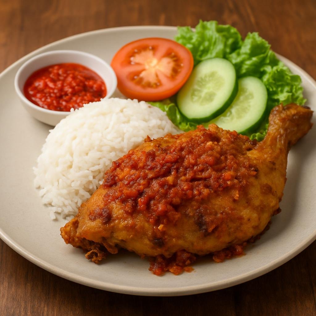 Entree: Cocos (Keeling) Islands – Central Culinary Region – Ayam Penyet (Smashed Fried Chicken) recipe