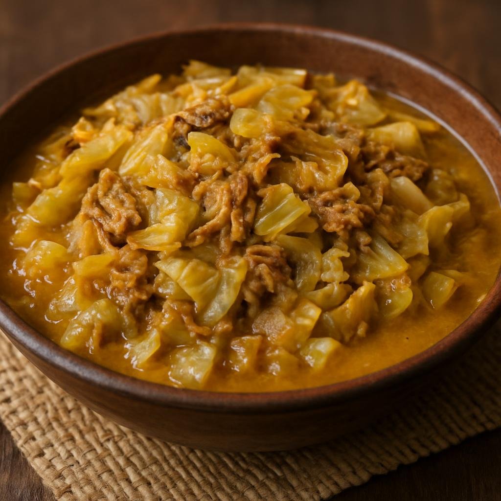Entree: Tonga – Kapisi Pulu (Corned beef and cabbage in coconut cream) recipe