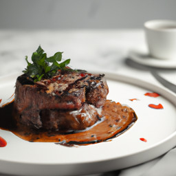 Entrée: United States – Ribeye Steak with Red Wine Reduction recipe