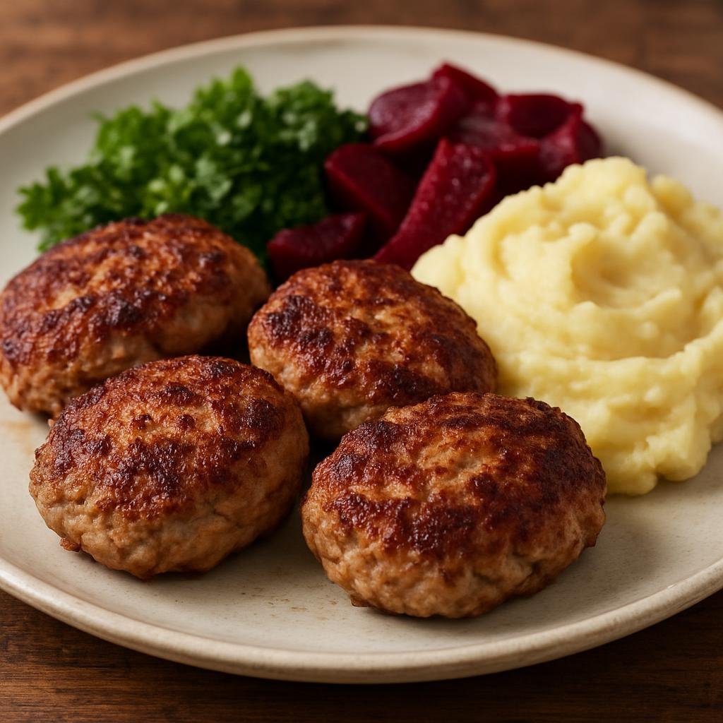 Entree: Denmark – Copenhagen & Zealand – Frikadeller (Pan-fried Danish meat patties made from seasoned ground pork and veal) recipe