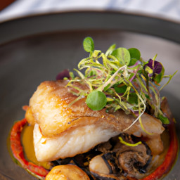 Entrée: United States – Baked Walleye with Arugula and Shiitake Salsa recipe