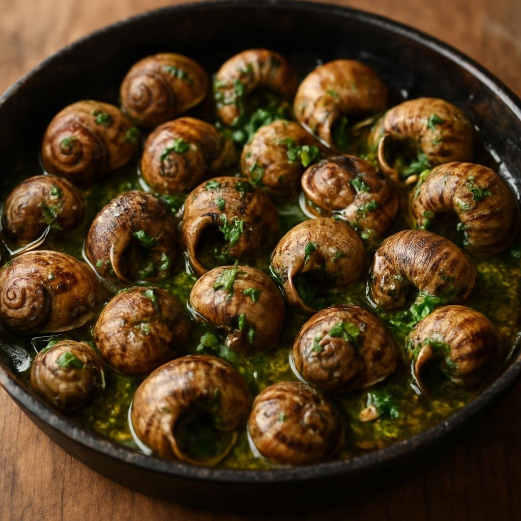 Entree: Andorra – Cargols a la Llauna (Catalan-style roasted snails baked on a hot tin with garlic, parsley, and oil) recipe