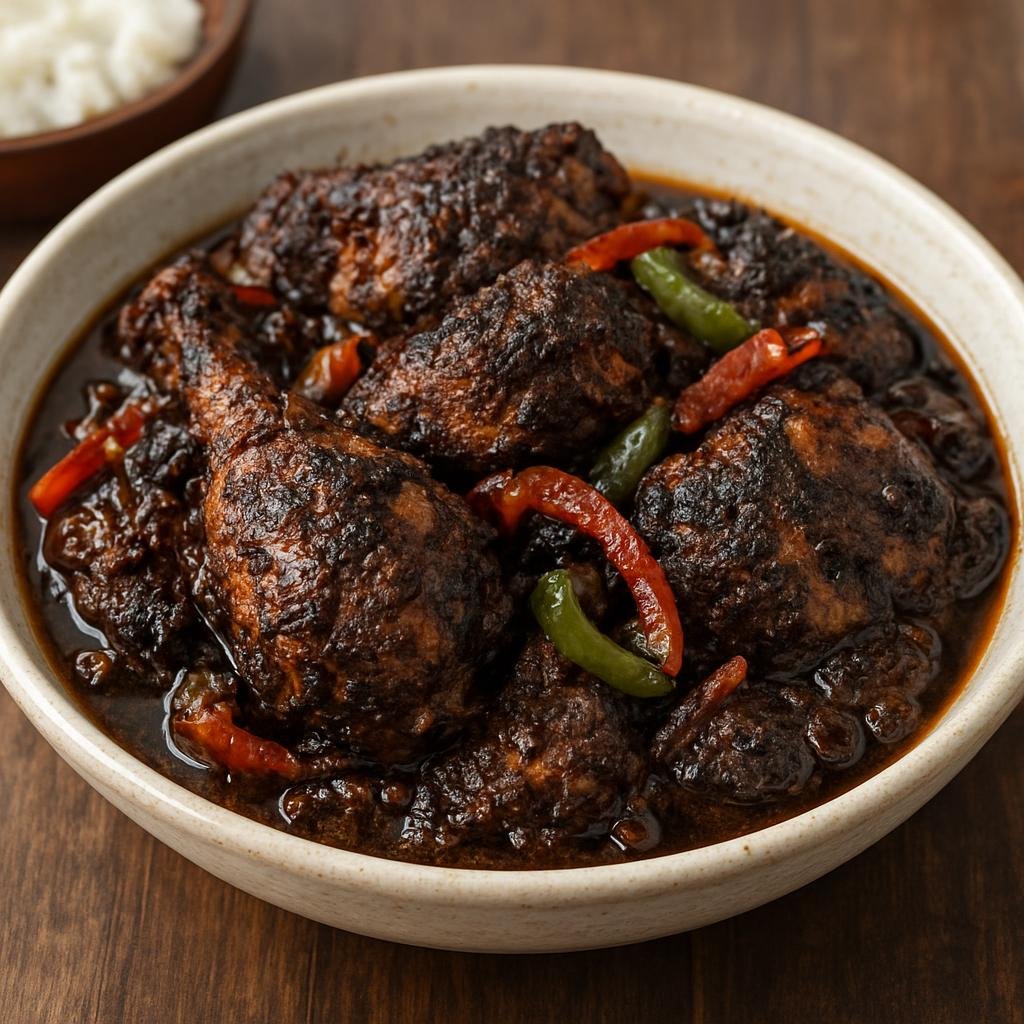 Entree: Belize – Chimole (Belizean blackened chicken stew made with a charred-spice paste) recipe