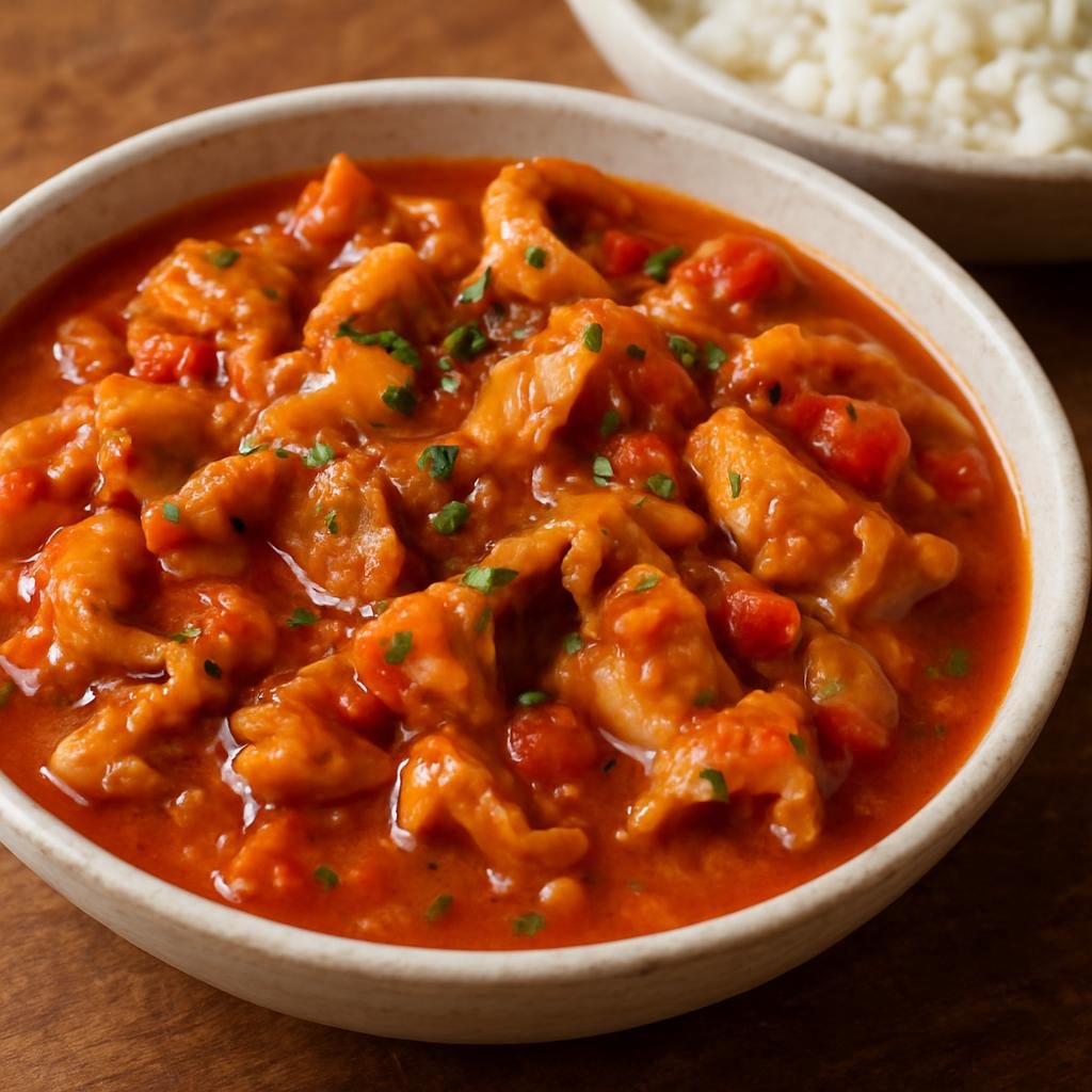 Entree: Haiti – Lambi An Sòs (Stewed conch in a savory Haitian Creole tomato, onion, and pepper sauce) recipe