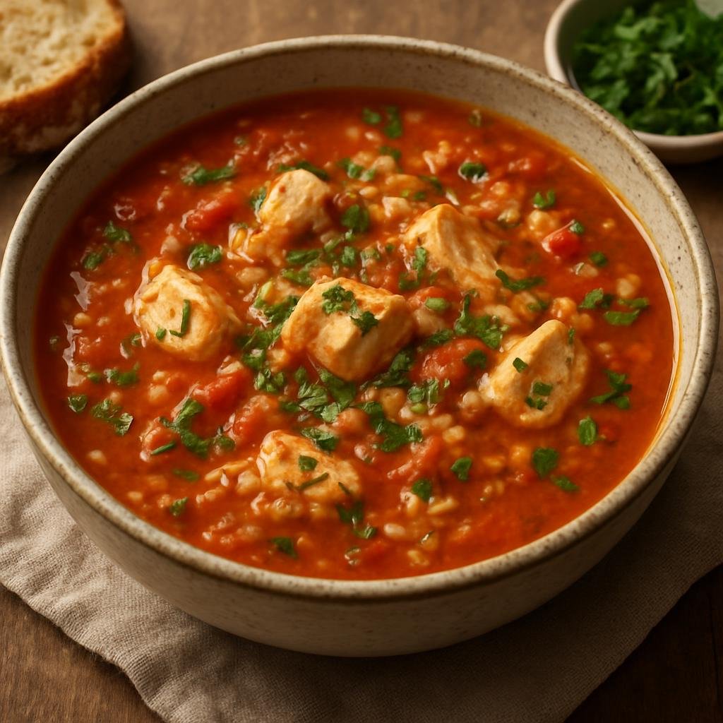 Entree: Malta – Aljotta (Traditional Maltese garlicky tomato and fish soup with herbs and rice) recipe