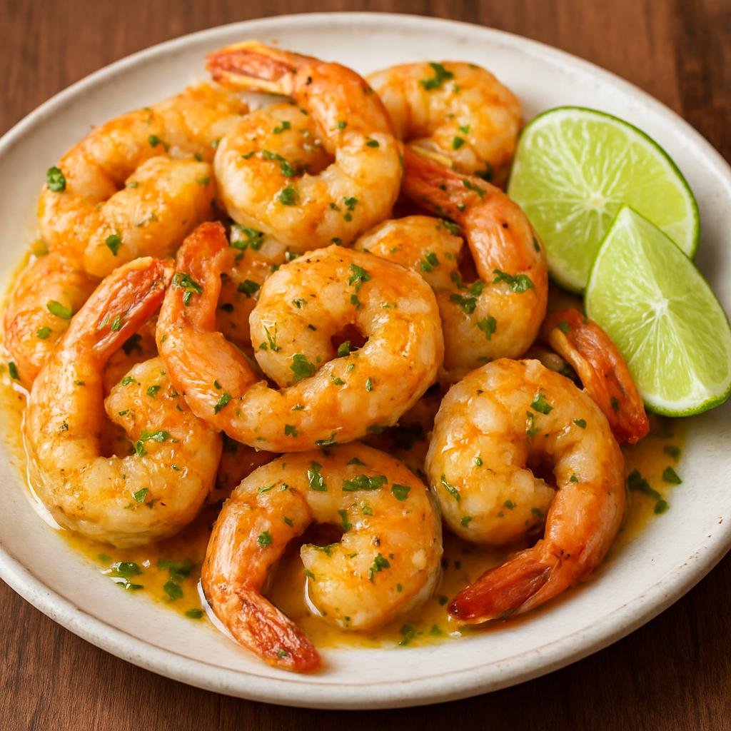 Entree: Mexico – Baja California – Camarones al Mojo de Ajo (Garlic-butter shrimp sautéed with lime and fresh herbs) recipe