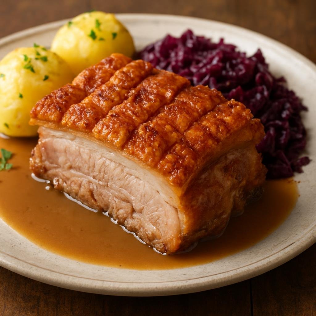 Entree: Denmark – Bornholm – Flæskesteg (Traditional Danish roast pork served with crisp crackling) recipe