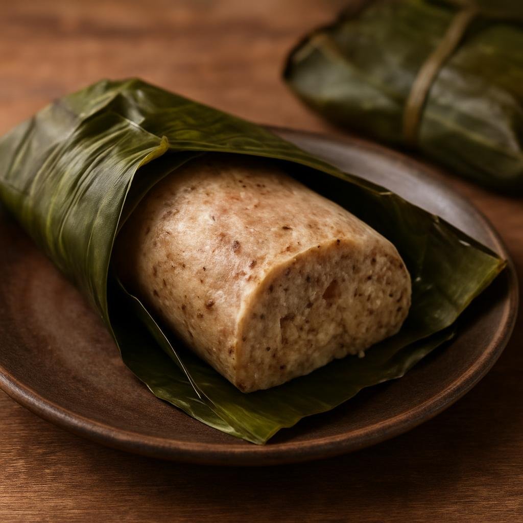 Entree: Madagascar – National Cuisine – Koba (Steamed banana-and-peanut cake wrapped in banana leaves) recipe