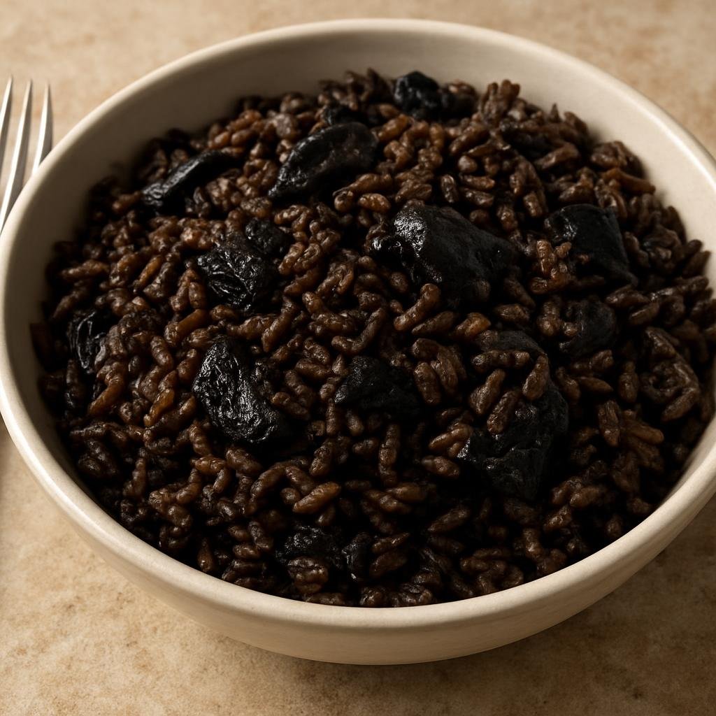 Entree: Haiti – Diri ak Djon Djon (Rice cooked with Haitian black mushrooms that gives a deeply flavored dark rice often served with proteins) recipe