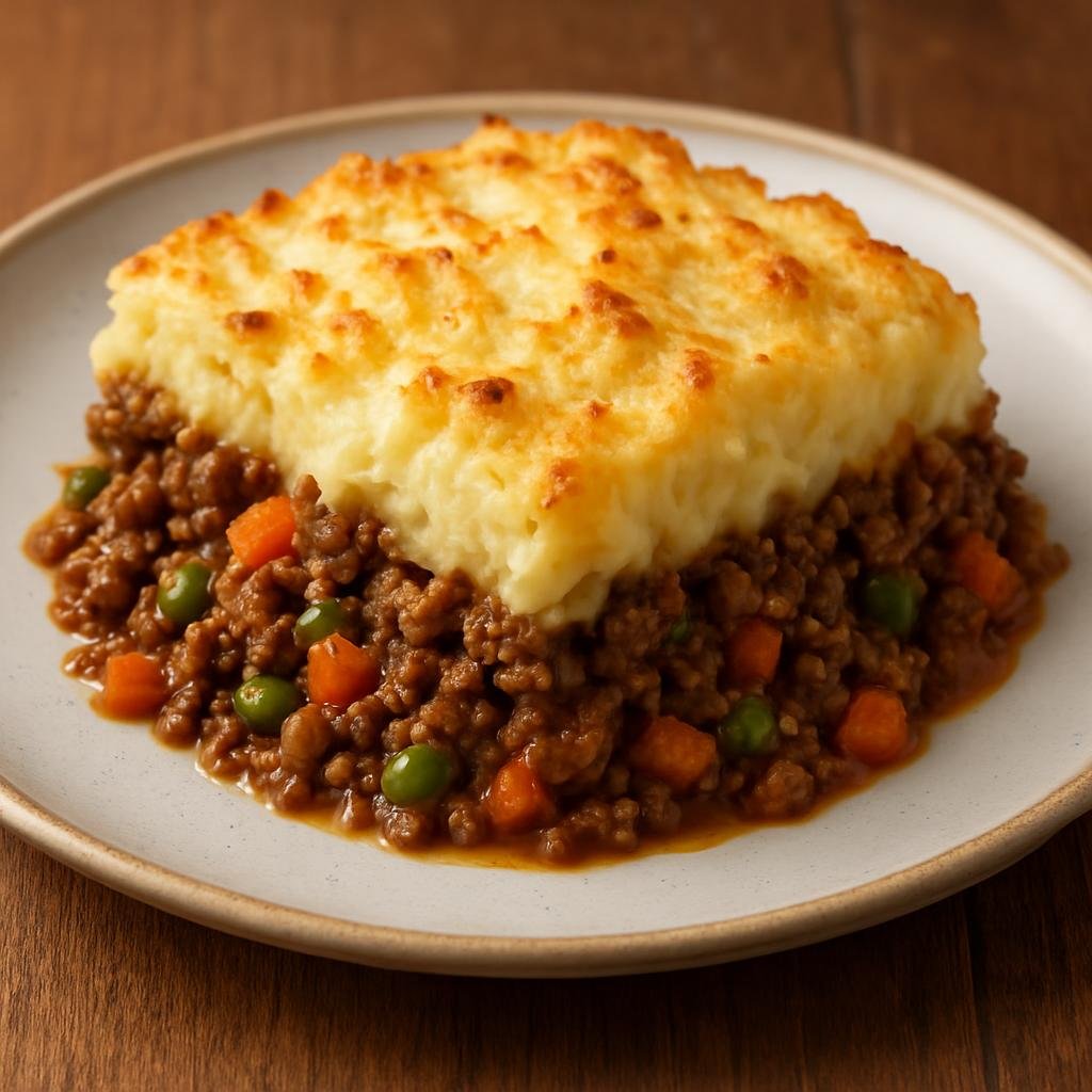Entree: Saint Helena, Ascension and Tristan da Cunha – Beef Island Pie (Baked seasoned ground beef and vegetables topped with creamy mashed potato) recipe