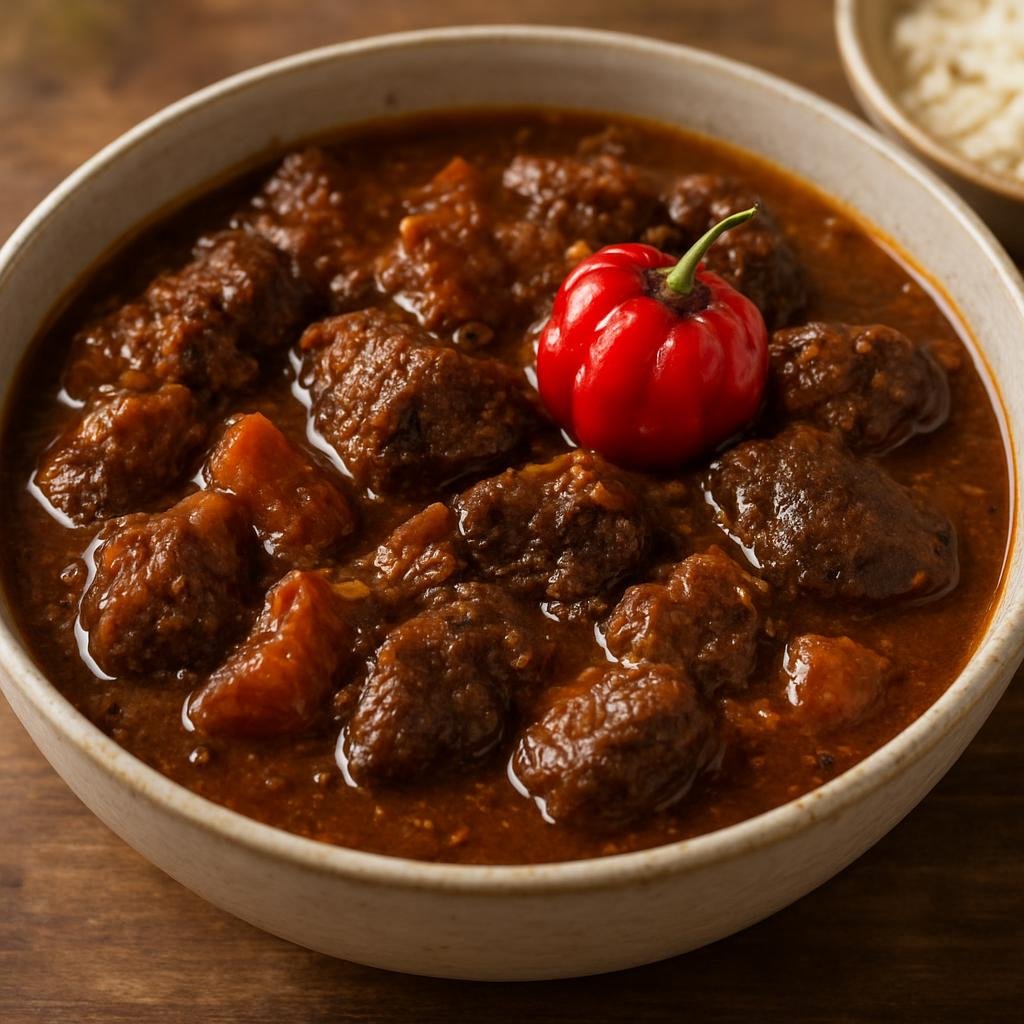Entree: Saint Lucia – Pepperpot (Hearty Caribbean meat stew seasoned with hot pepper and warm spices) recipe