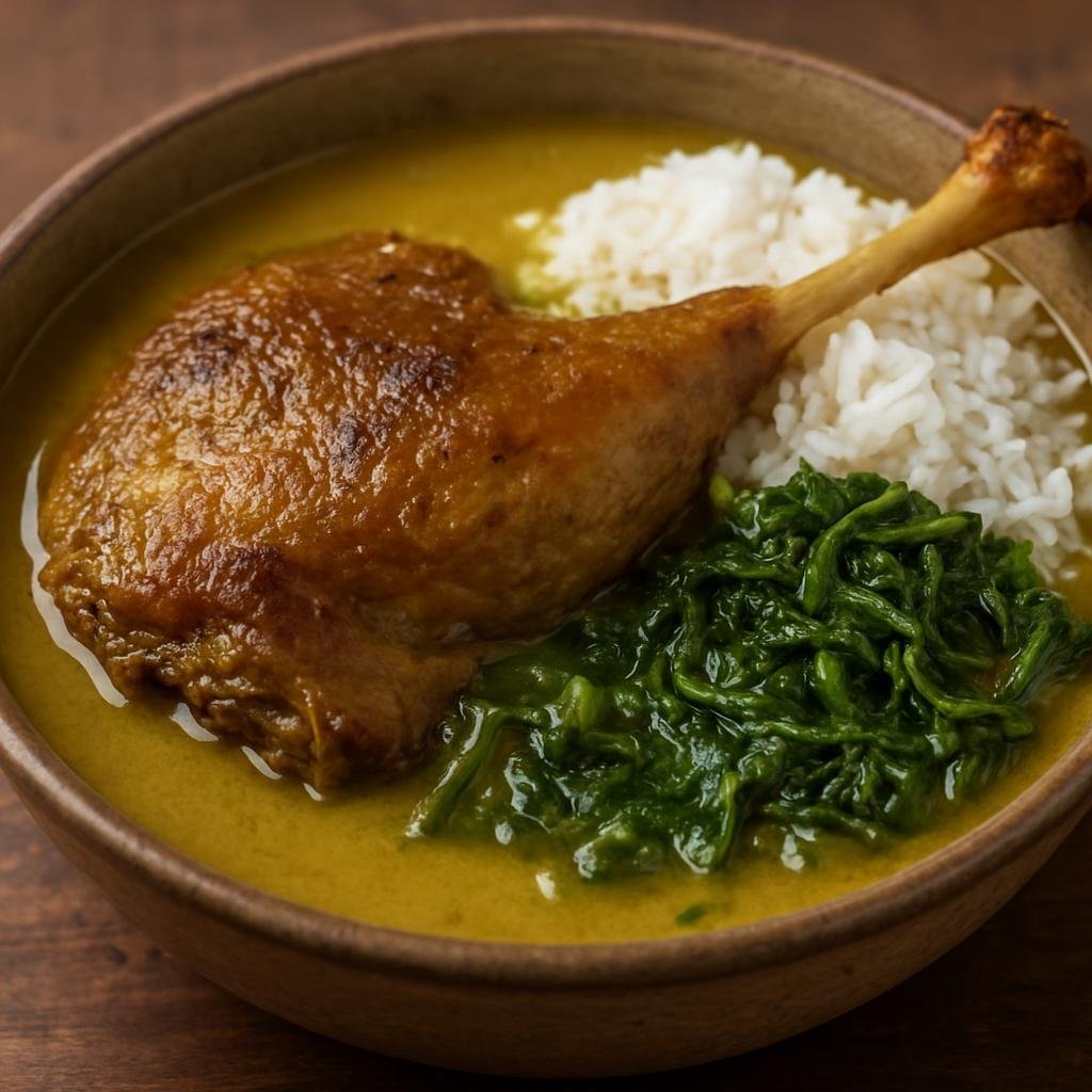 Entree: Brazil – Amazonas – Pato no Tucupi (Duck cooked in seasoned tucupi manioc broth, traditionally served with jambu and rice) recipe