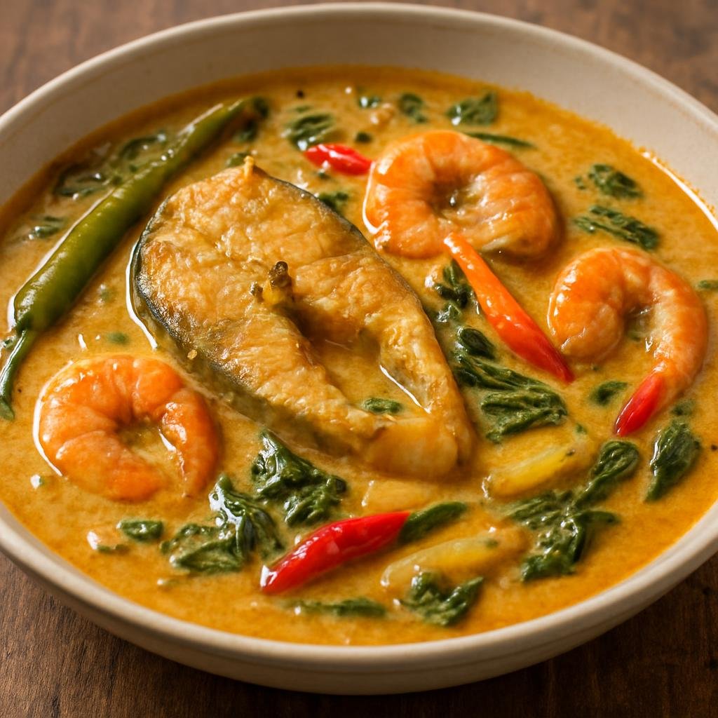 Entree: Philippines – Bicol – Tilmok (Bicol-style coconut milk stew of fish simmered with aromatics, shrimp paste, and chiles) recipe
