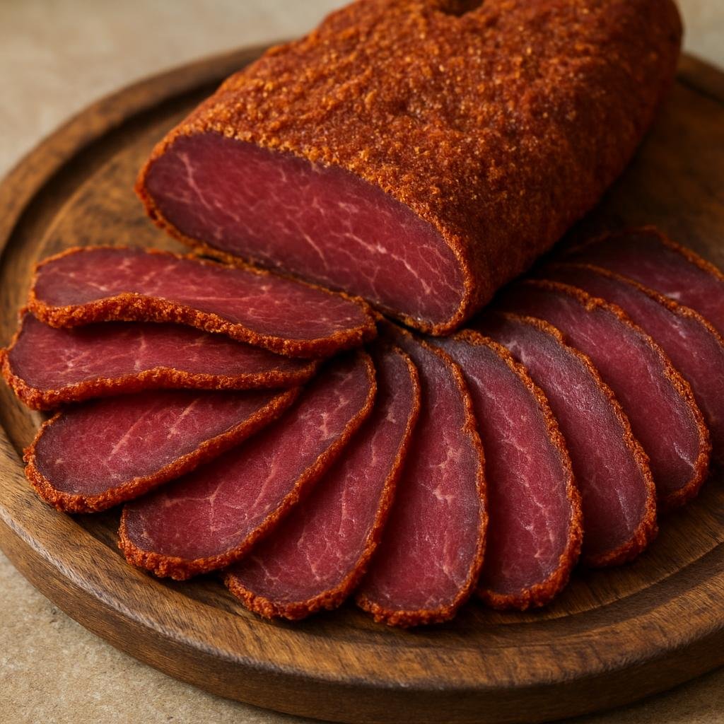 Entree: Armenia – Armenian Diaspora Classics – Բաստուրմա ➤ Basturma (Dry‑cured, heavily spiced beef coated with a fenugreek‑garlic paste and thinly sliced to serve) recipe