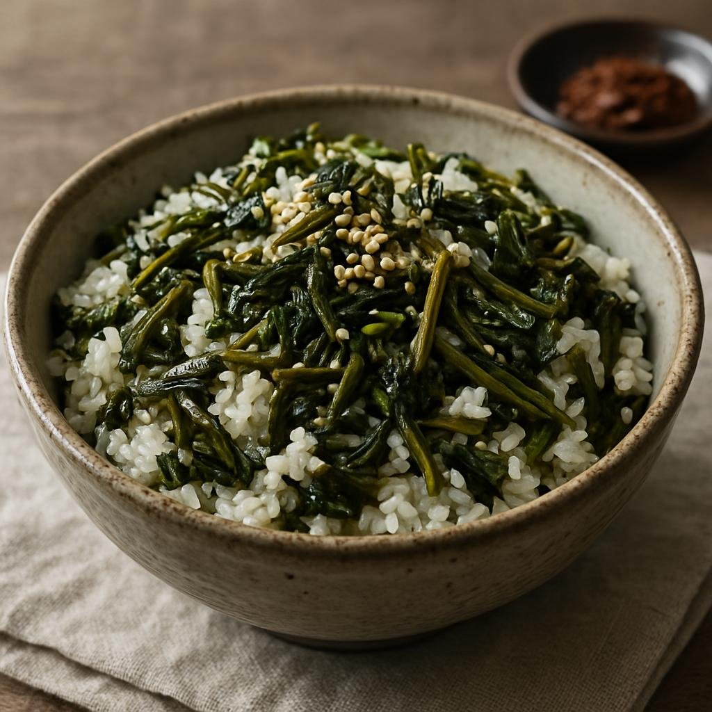 Entree: South Korea – Gangwon – 곤드레밥 ➤ Gondeure-bap (Steamed rice cooked together with seasoned wild mountain greens) recipe