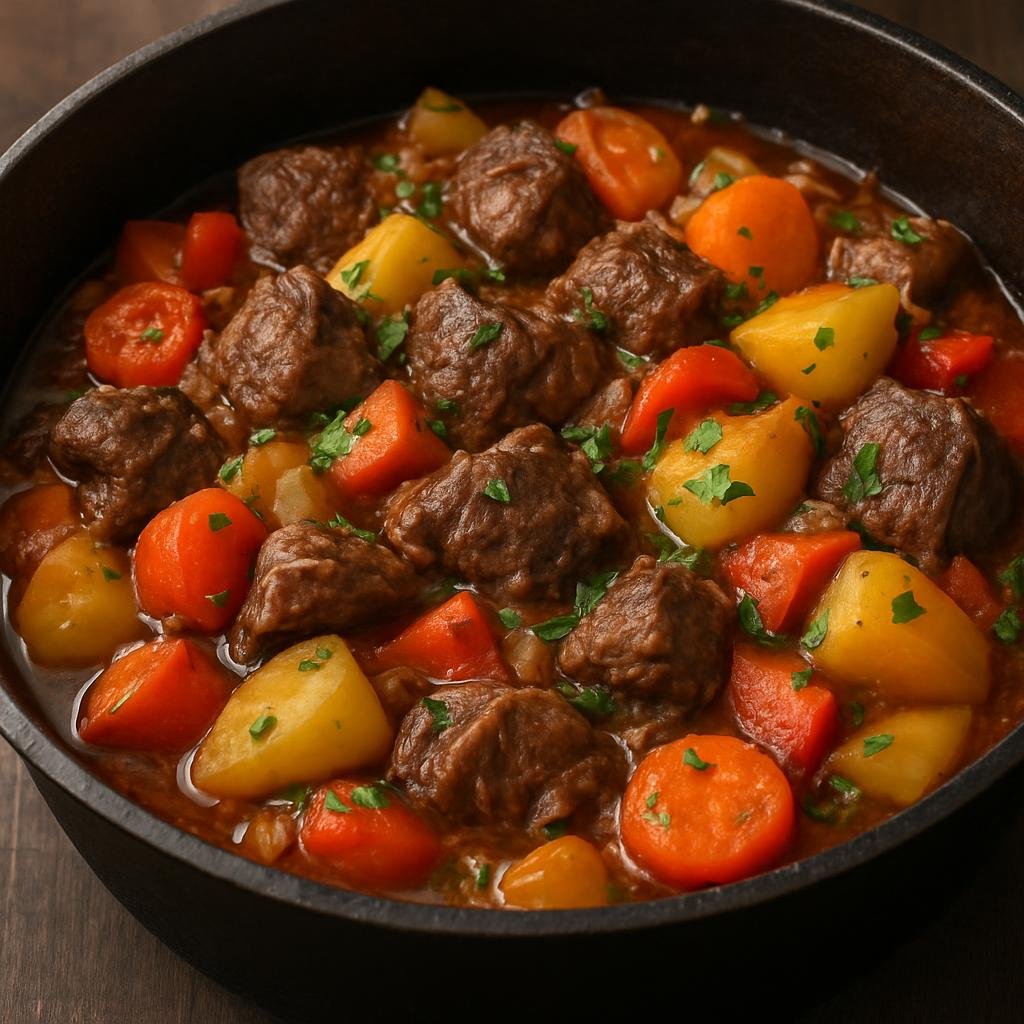 Entree: Uzbekistan – Bukhara – Kazan Kabob (Hearty Uzbek cauldron-braised lamb and vegetable stew cooked in a kazan) recipe