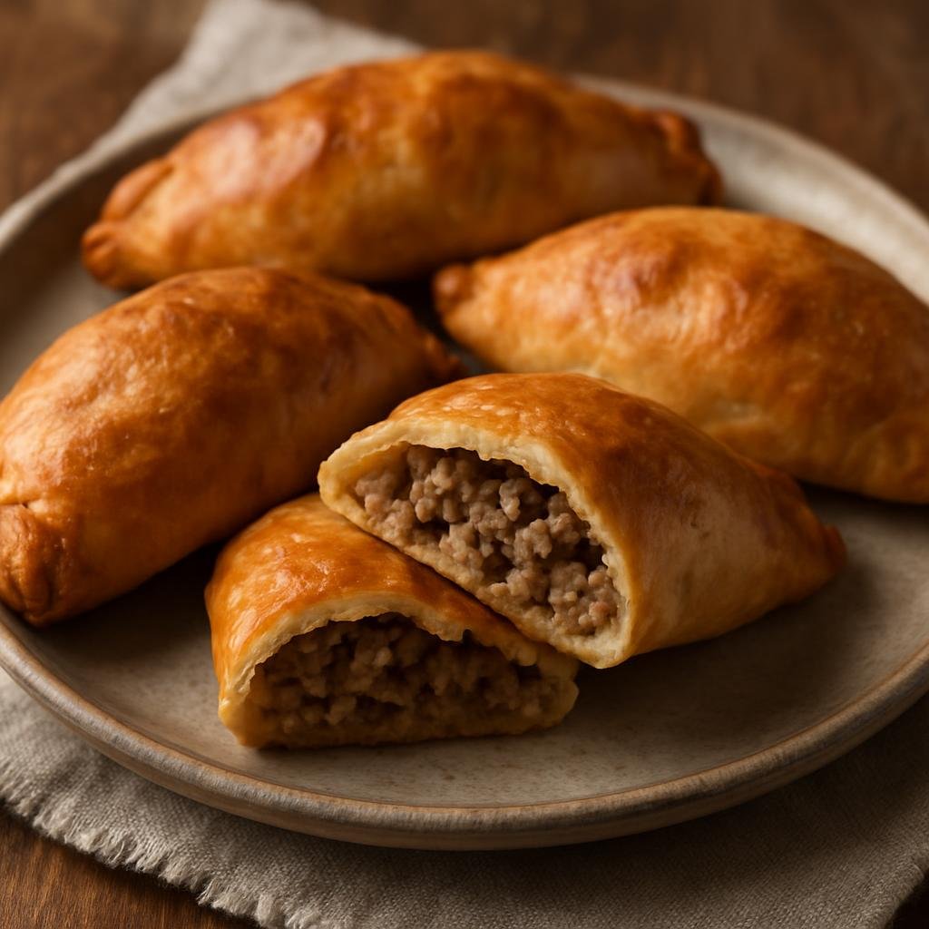 Entree: Lithuania – National Cuisine – Kibinai (Savory baked pastry pockets traditionally filled with minced meat and onions) recipe