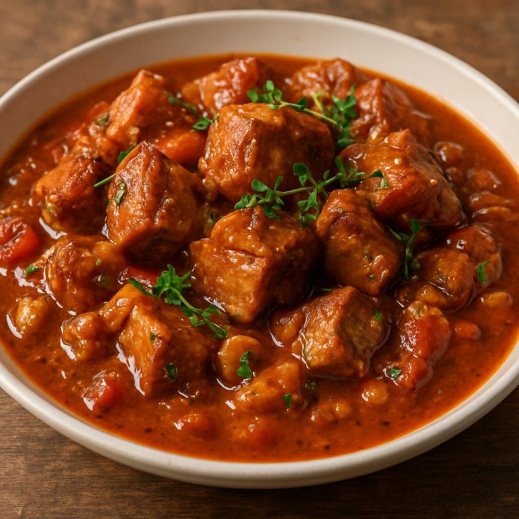 Entree: Martinique – National Cuisine – Ragoût de Cochon (Martinican braised pork stew with Creole aromatics and thyme) recipe
