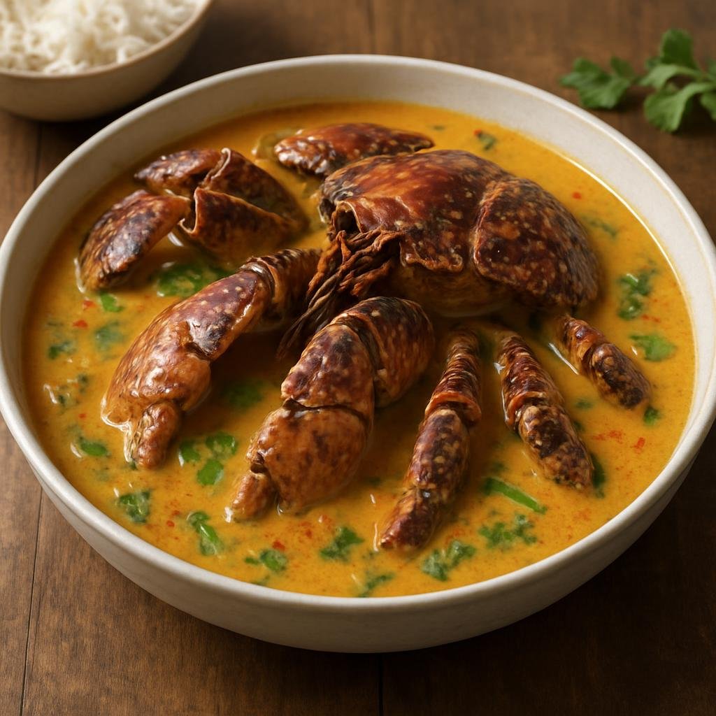 Entree: Micronesia – National Cuisine – Coconut Crab Curry (Island-style coconut milk curry simmered with fresh crab and warm island spices) recipe